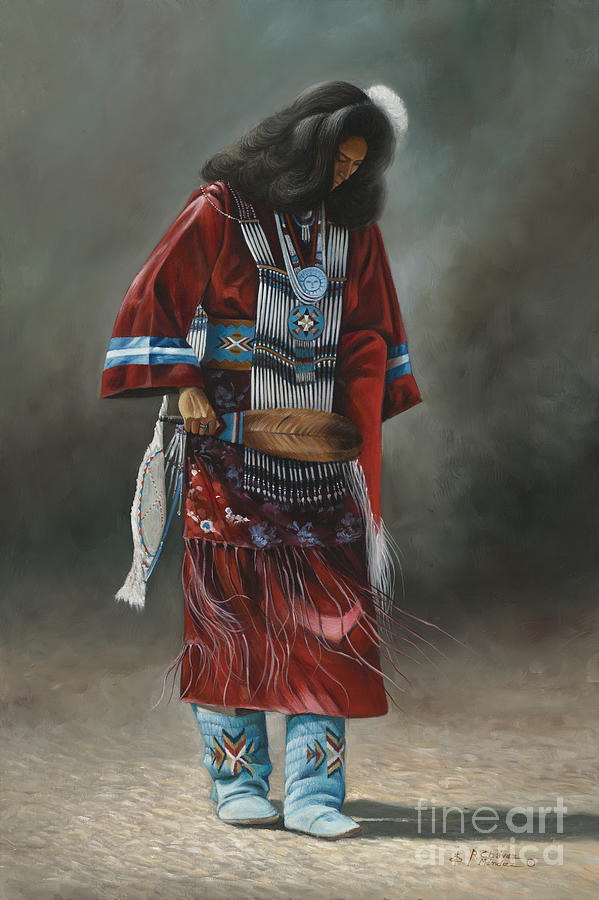 Ceremonial Red Painting by Ricardo Chavez-Mendez