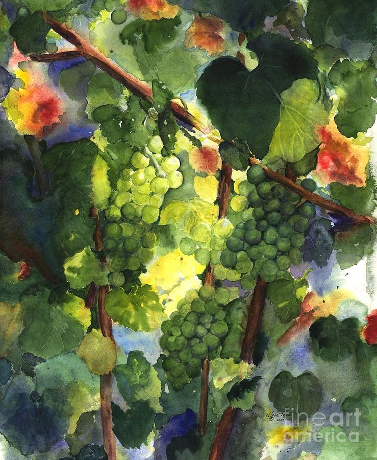 Fruit Painting - Chardonnay au Soliel by Maria Hunt