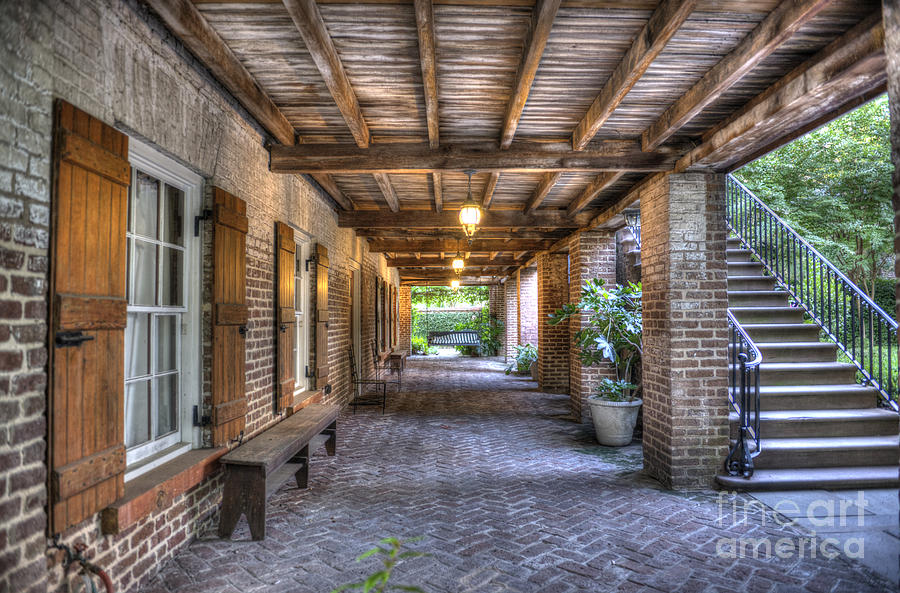 Charleston Wood and Brick Patio Photograph by Dale Powell