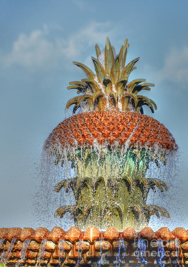 Charlestons Pineapple Fountain Photograph by Kathy Baccari