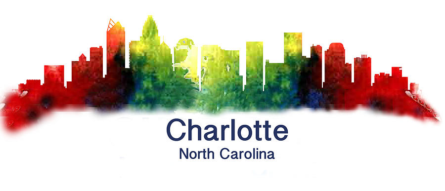 Charlotte North Carolina Skyline #2 Digital Art by Loretta Luglio