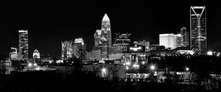 Charlotte Photograph - Charlotte Panoramic in Black and White #1 by Frozen in Time Fine Art Photography
