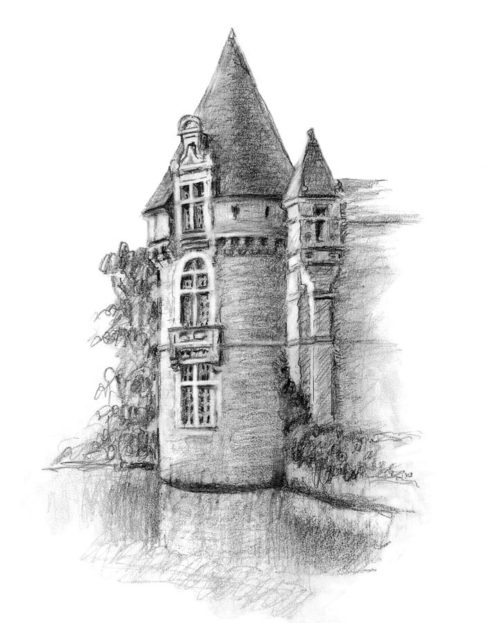Chateau Tower Drawing by Sarah Parks