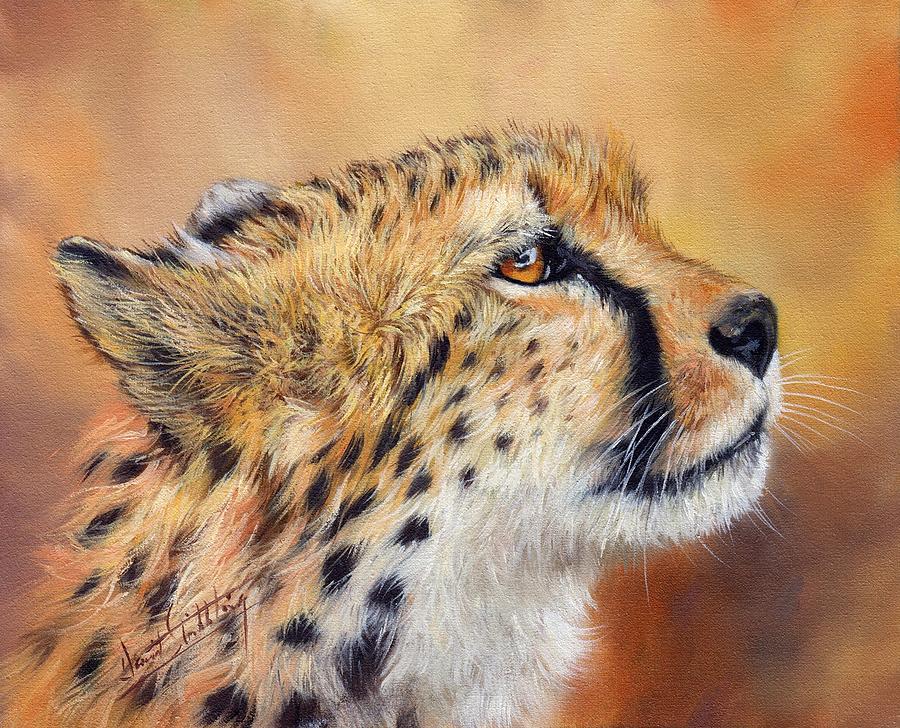 Animal Painting - Cheetah #2 by David Stribbling