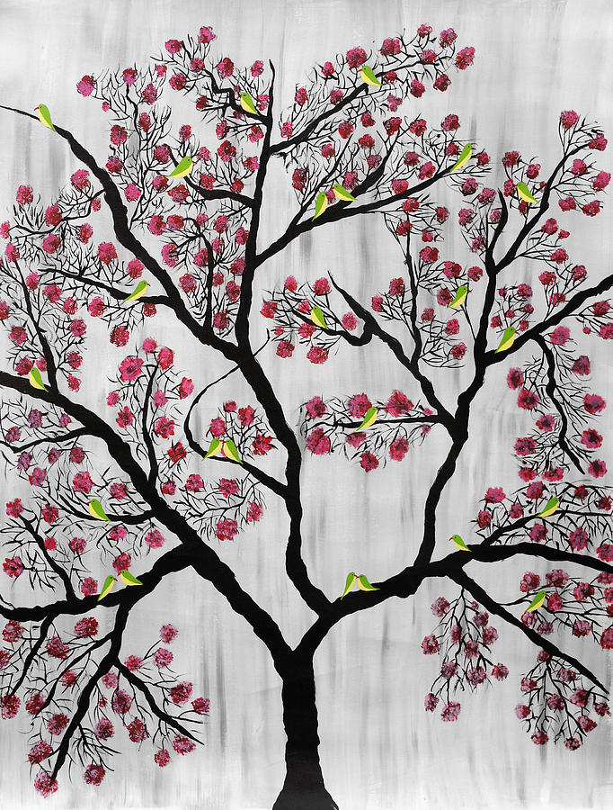 Tree Painting - Cherry Blossom #1 by Sumit Mehndiratta