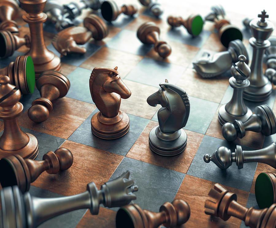 Chess Pieces On Chess Board Photograph by Ktsdesign