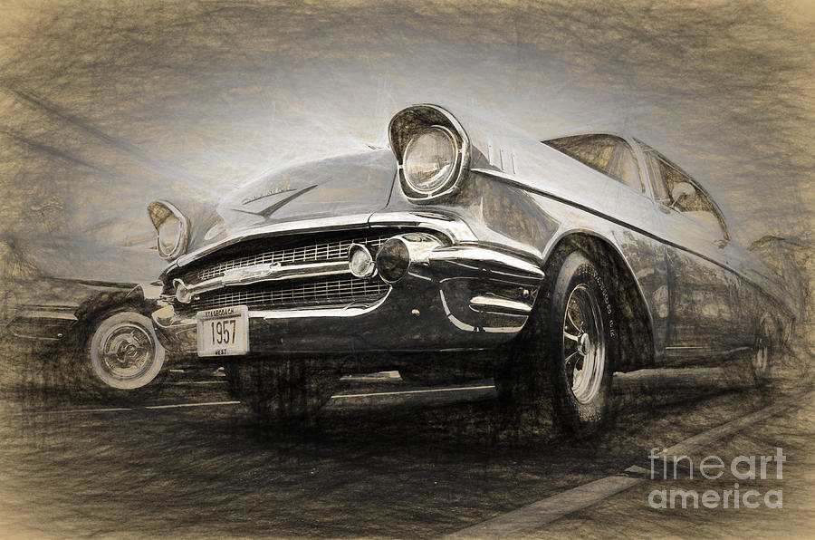 Chevrolet Belair 1957 #1 Digital Art by Perry Van Munster