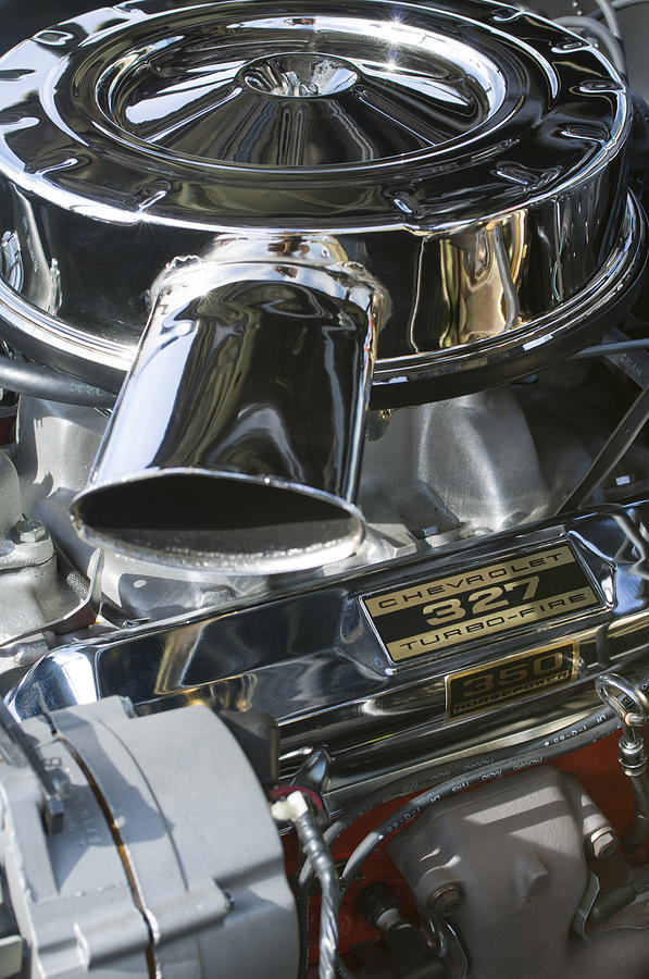 Car Photograph - Chevrolet Engine #10 by Jill Reger