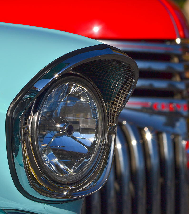 Chevy Headlight #1 Photograph by Dean Ferreira