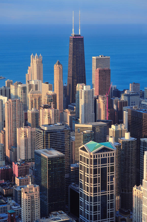 Chicago aerial view #1 Photograph by Songquan Deng