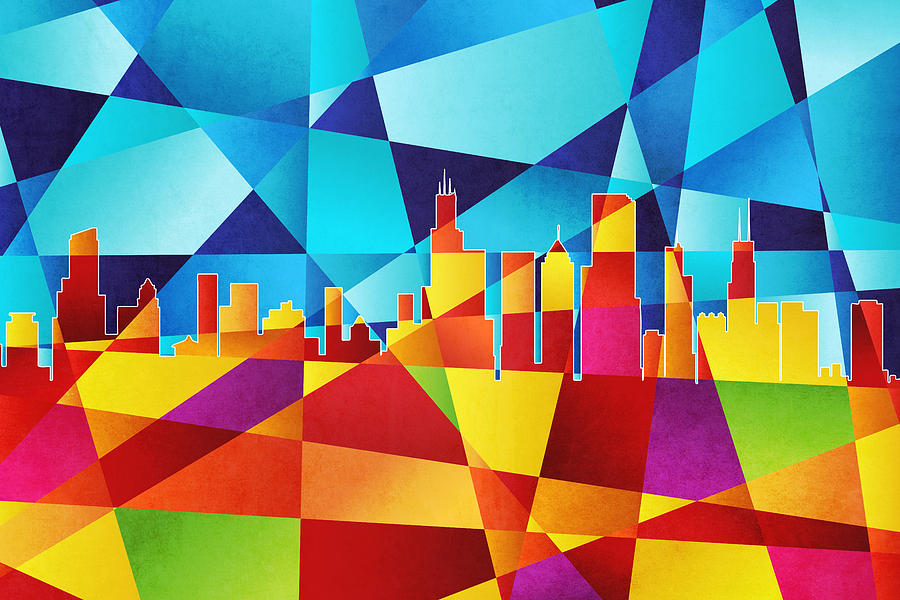 Chicago Digital Art - Chicago Illinois Skyline #1 by Michael Tompsett