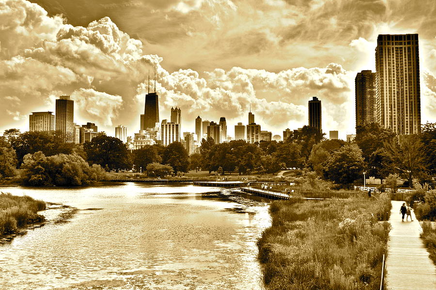 Chicago in Sepia #1 Photograph by Frozen in Time Fine Art Photography
