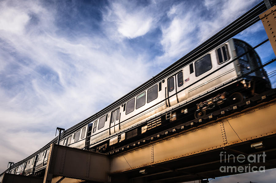 Chicago Photograph - Chicago L Elevated Train #1 by Paul Velgos