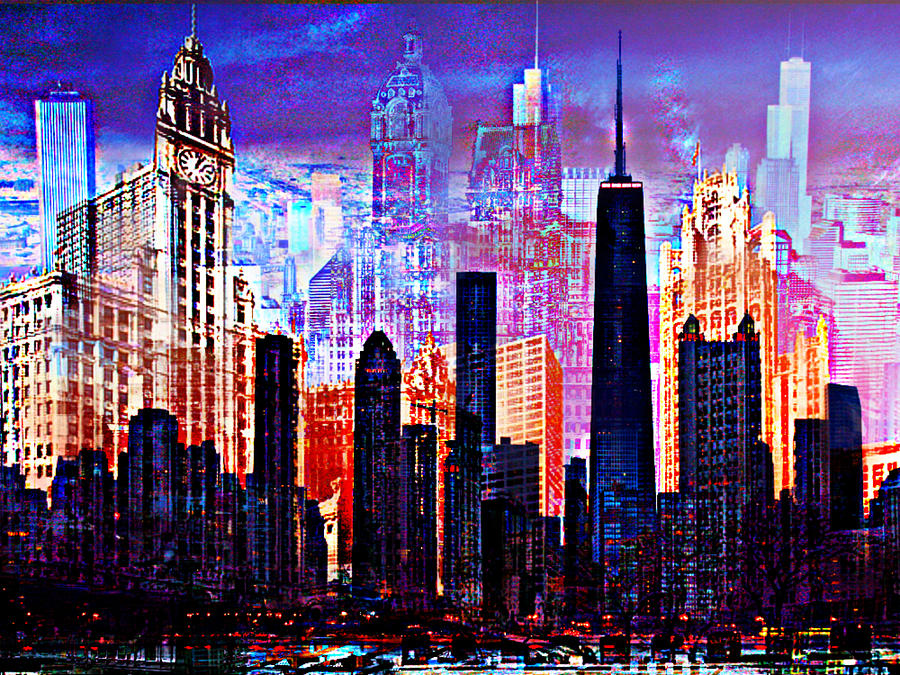 Chicago Abstract Digital Art by Lynda Payton