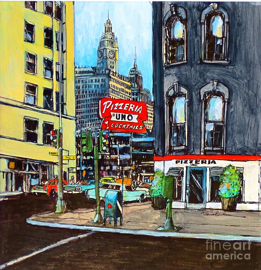 Chicago Pizzeria Uno Restaurant  #2 Painting by Robert Birkenes