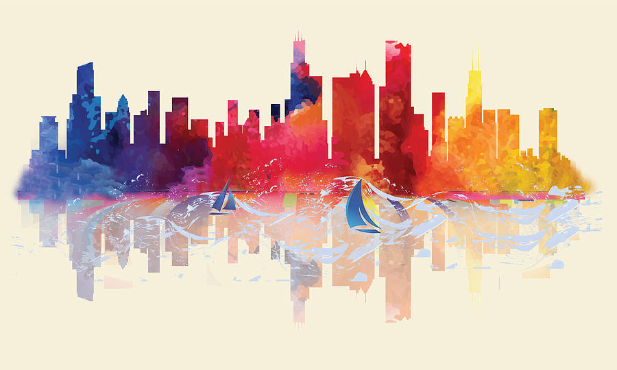 Chicago Skyline #1 Digital Art by Loretta Luglio