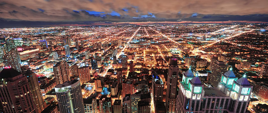 Chicago urban skyline panorama #1 Photograph by Songquan Deng