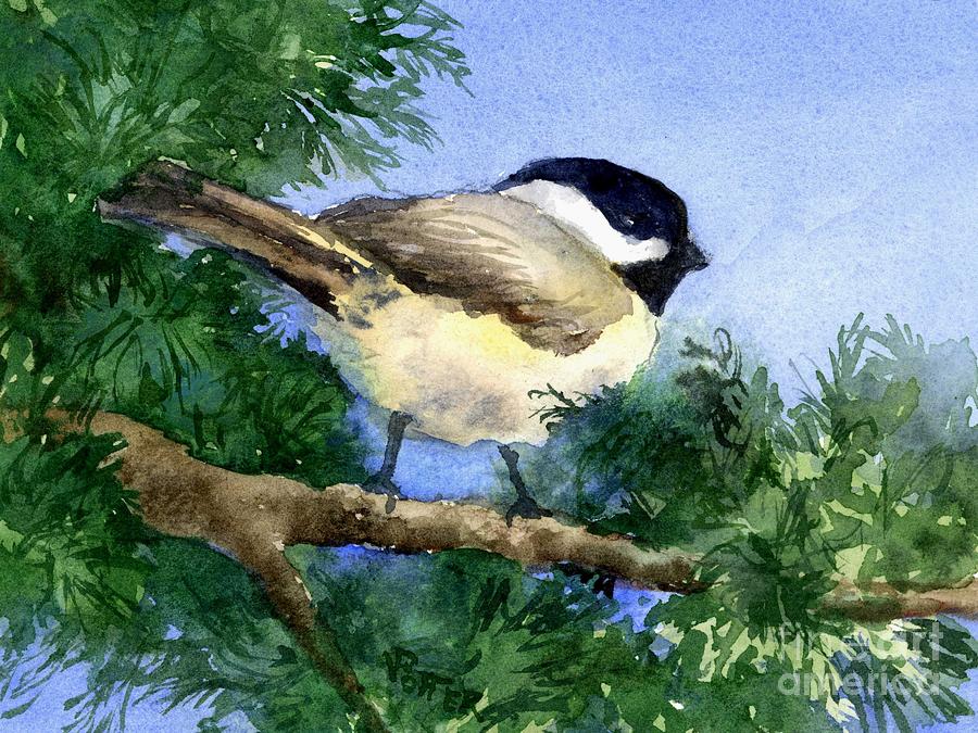Chickadee  #1 Painting by Virginia Potter