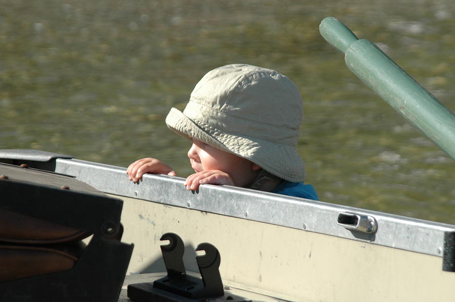 Summer Photograph - Child and Rowboat by Scott Angus