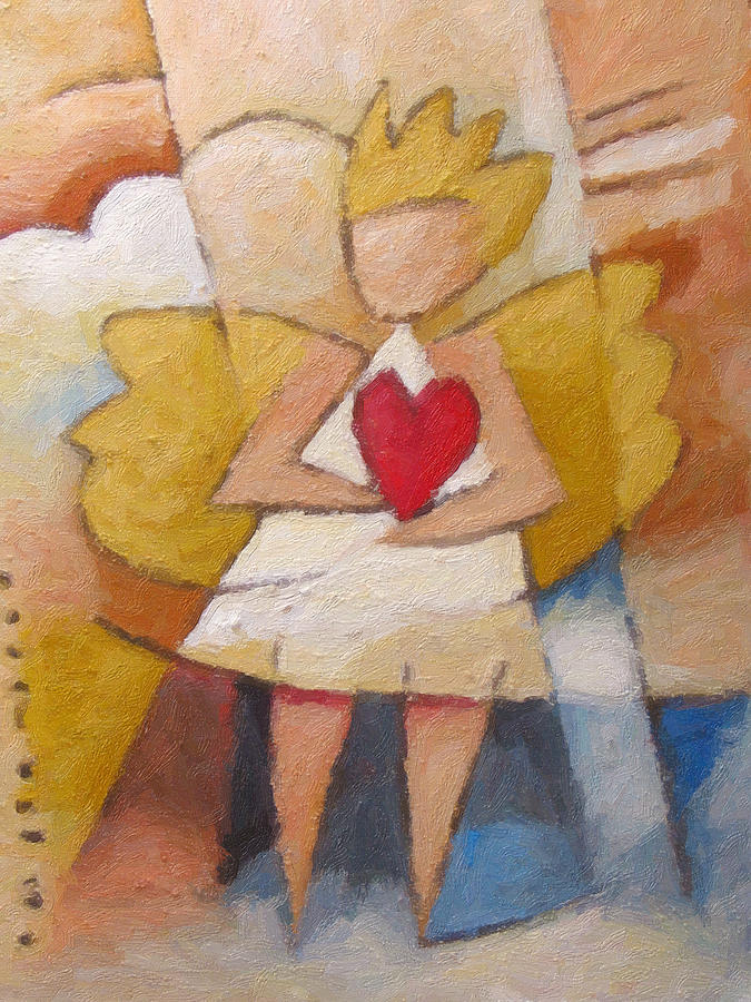 Child Angel Heart Painting by Lutz Baar