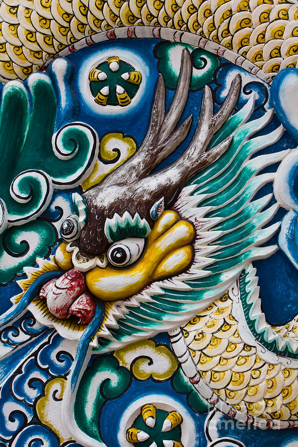 China dragon stucco #1 Photograph by Tosporn Preede