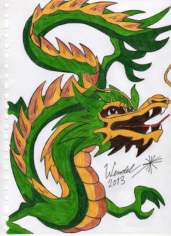 Chinese Dragon Drawing by Wendel Krolis - Fine Art America