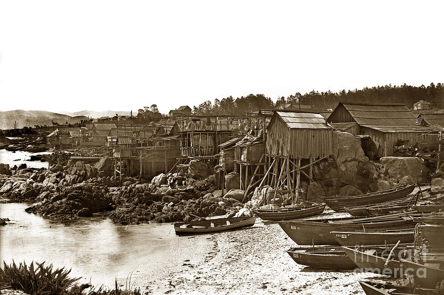 1853 Photograph - Chinese fishing village Pacific Grove California  circa 1897 by Monterey County Historical Society