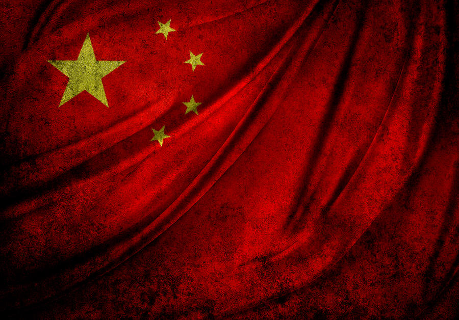 Flag Photograph - Chinese flag  #1 by Les Cunliffe