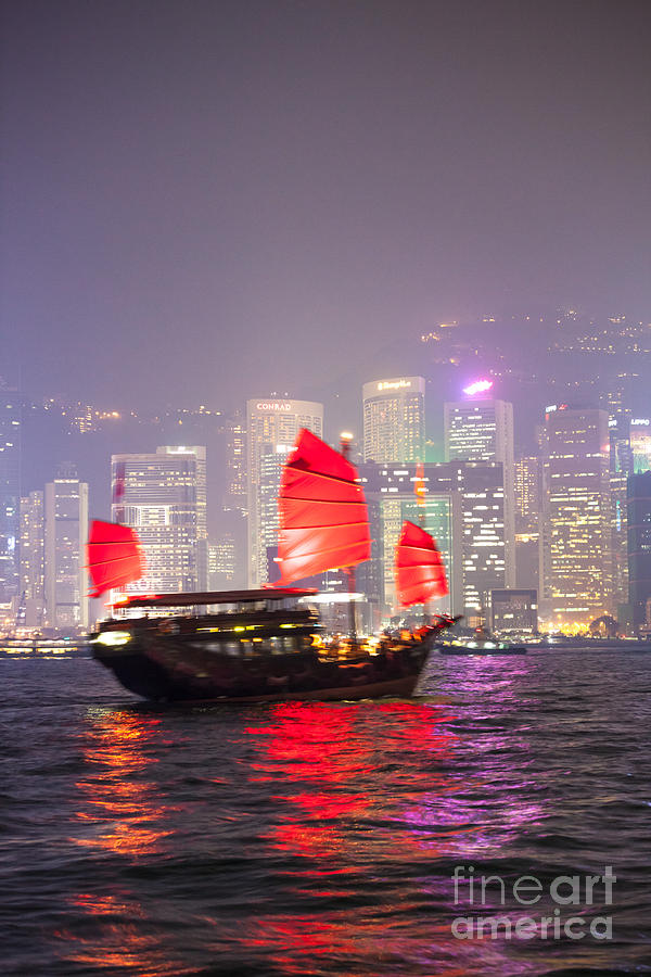 Chinese junk sail in Hong Kong #1 Photograph by Matteo Colombo