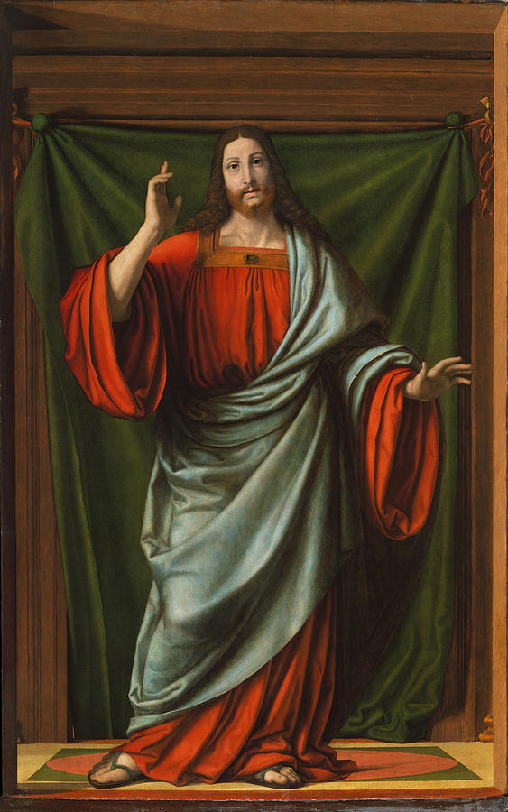 Christ Blessing #4 Painting by Andrea Solario