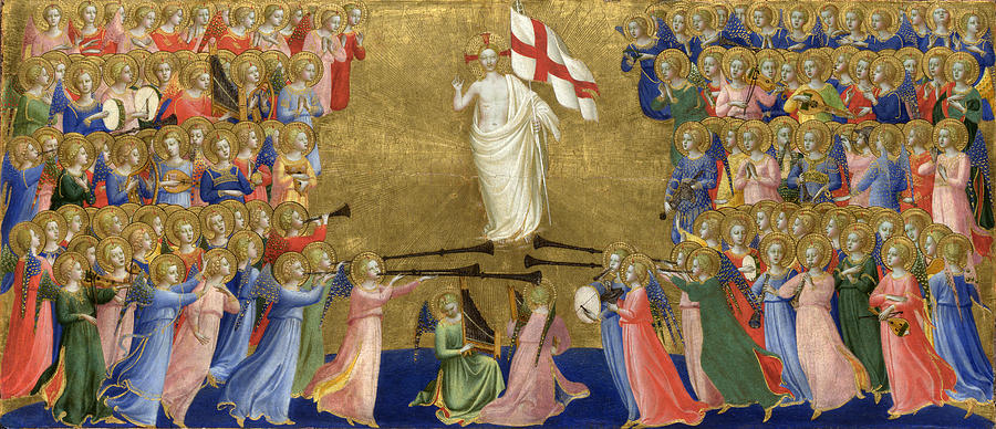 Christ Glorified in the Court of Heaven #1 Painting by Fra Angelico