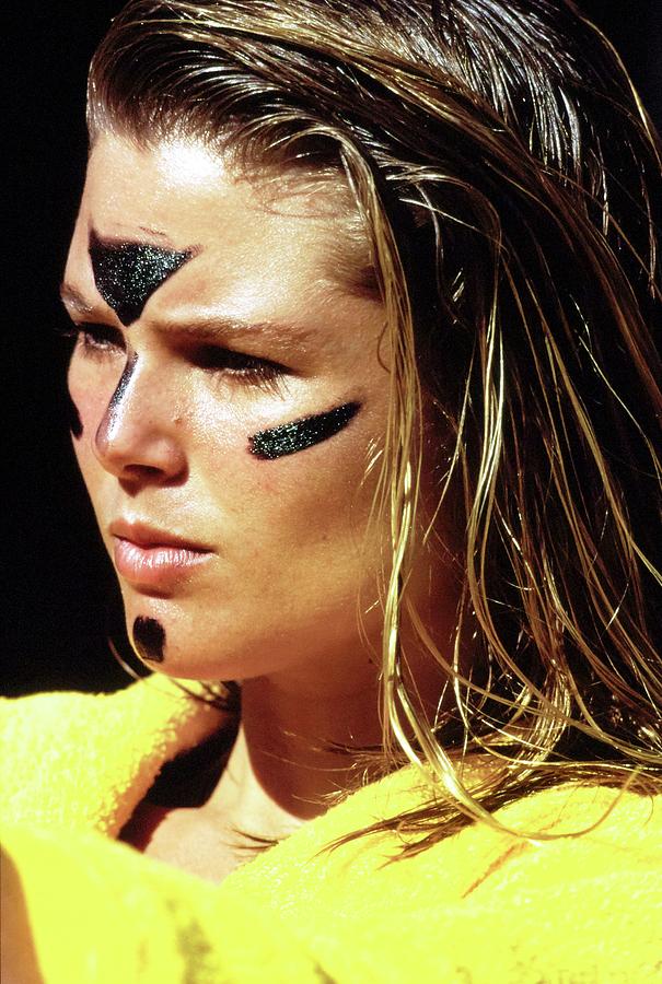 Christie Brinkley Wearing Anti-glare Face Paint #1 Photograph by Arthur Elgort
