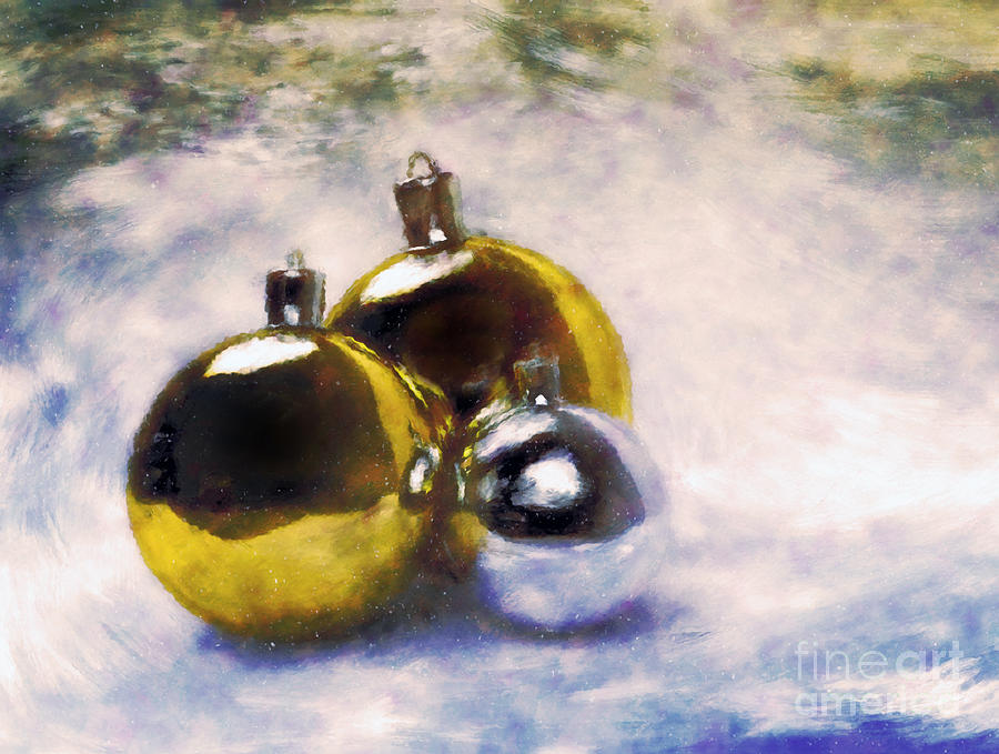 Christmas Painting - Christmas balls Artistic vintage painting #1 by Michal Bednarek