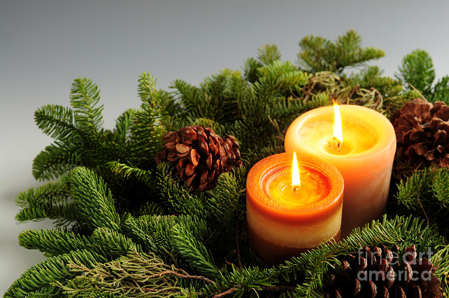 Christmas Photograph - Christmas candles 1 by Elena Elisseeva