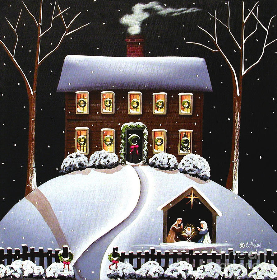 Christmas Nativity Painting by Catherine Holman