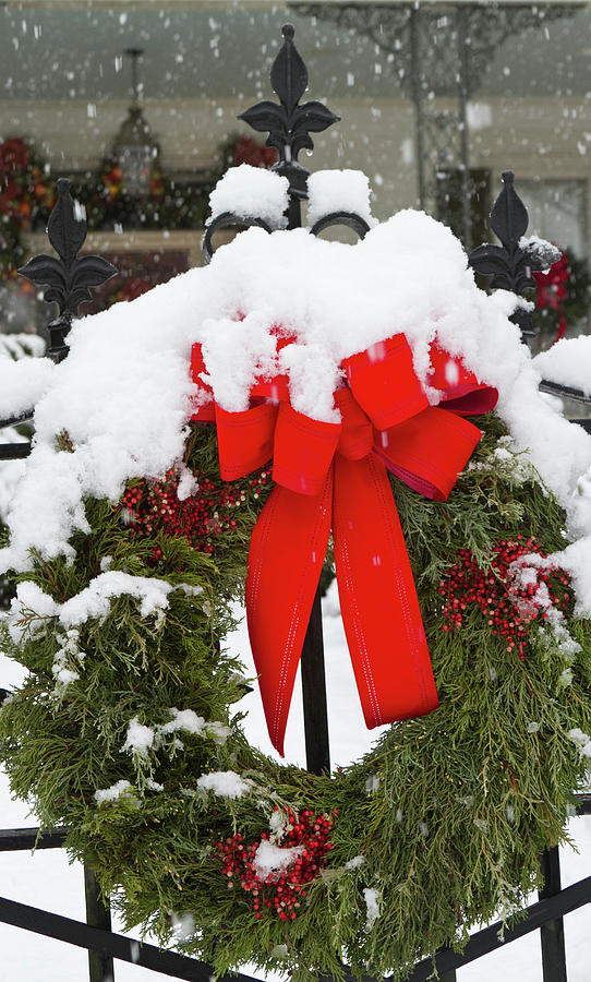 Christmas Photograph - Christmas Wreaths And A Rare Holiday #1 by William Sutton
