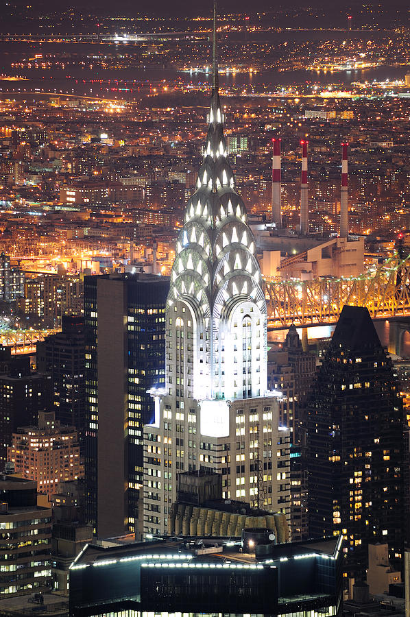 Chrysler Building in Manhattan New York City at night #1 Photograph by Songquan Deng