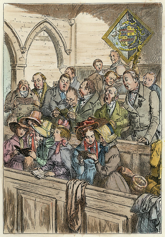 Church Choir, 1875 Drawing by Randolph Caldecott