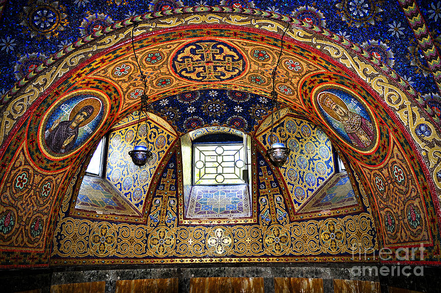 Mosaic Photograph - Church interior 1 by Elena Elisseeva