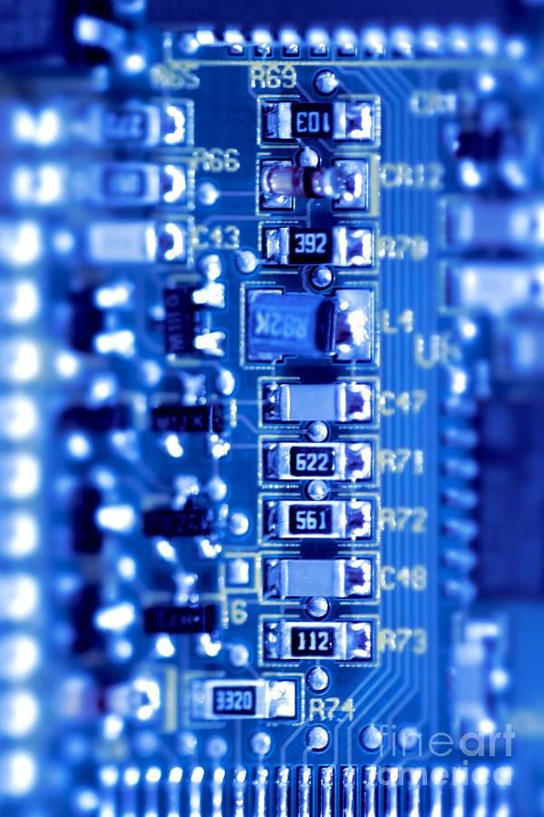 Abstract Photograph - Circuit Board #1 by Henrik Lehnerer