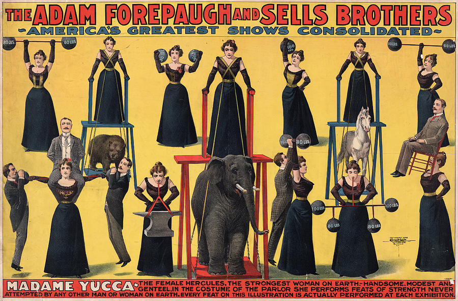 Circus Poster, C1898 #1 Painting by Granger