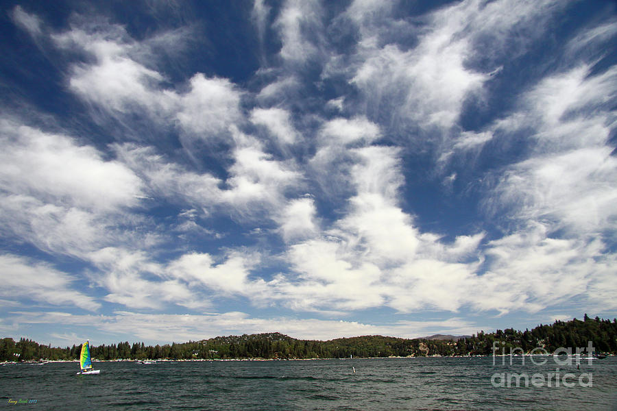 Cirrus Clouds Over Lake Arrowhead, California Photograph by Kenny Bosak