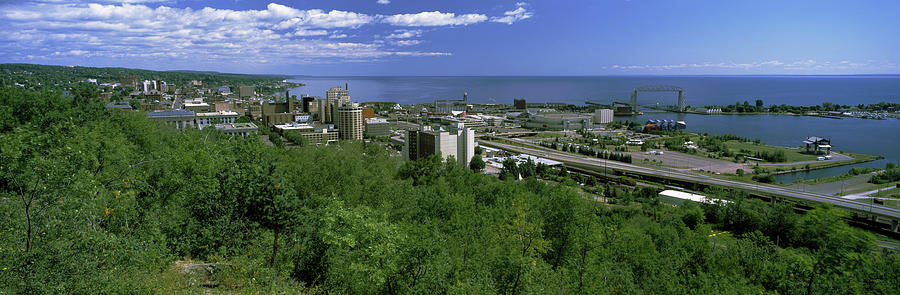 Architecture Photograph - City At The Waterfront, Lake Superior #1 by Panoramic Images