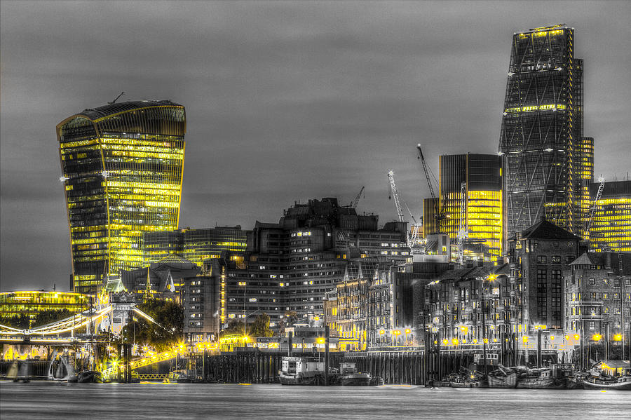 City of London at night #1 Photograph by David Pyatt