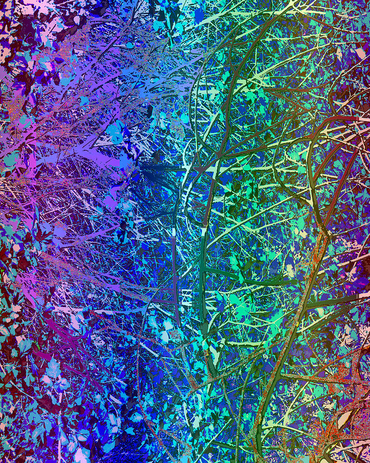 Pattern Mixed Media - City Roads map  Night Vision Neon Colors  digital graphic conversion enhancements magical signature  #1 by Navin Joshi