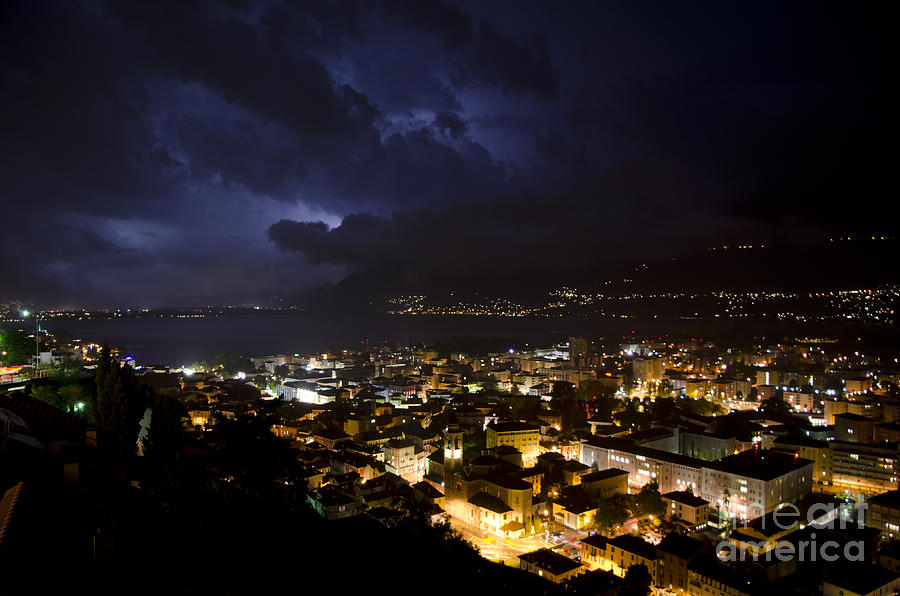 Cityscape at night #1 Photograph by Mats Silvan