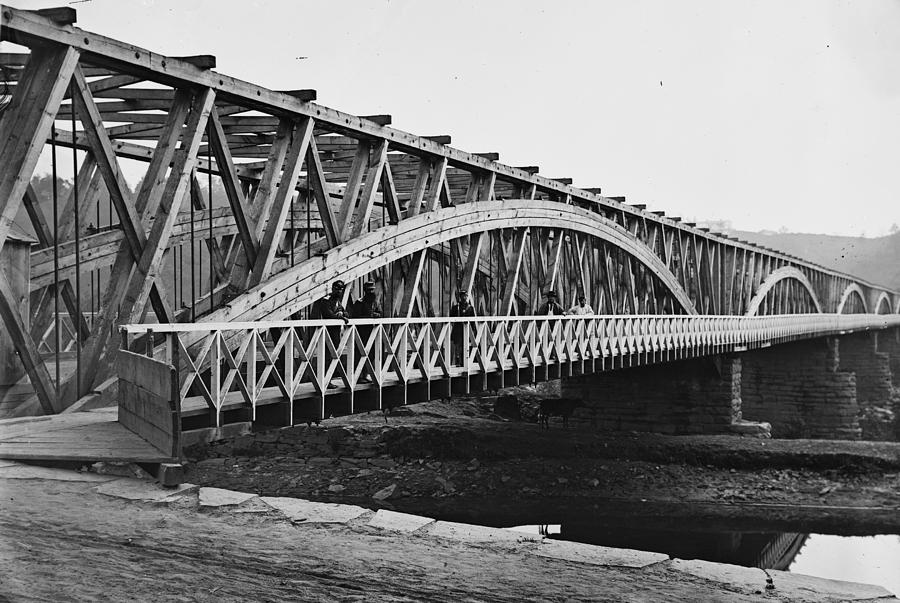Civil War Chain Bridge #1 Photograph by Granger
