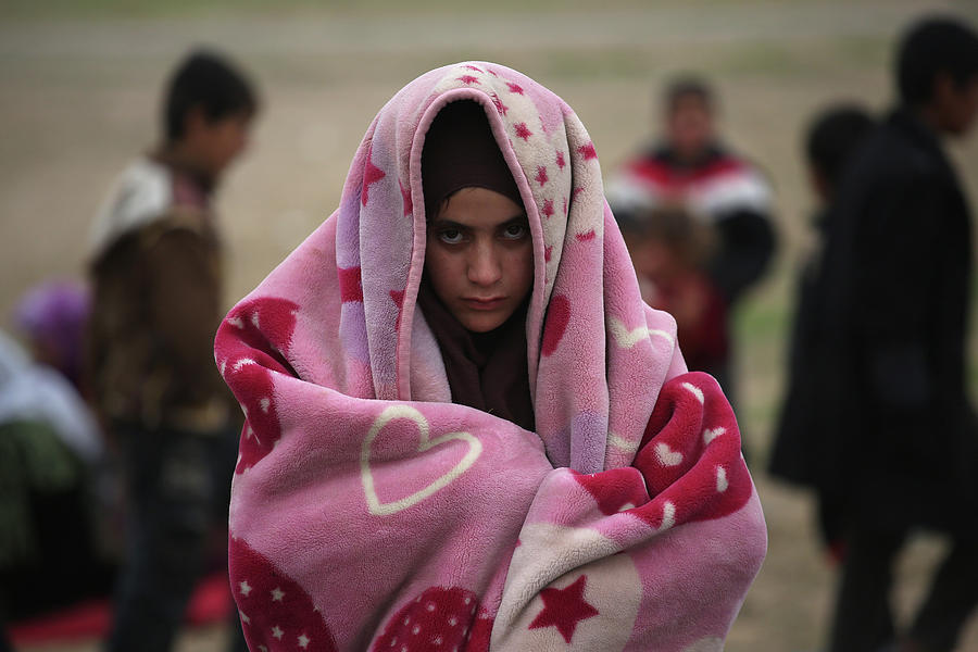 Child Photograph - Civilians Flee War As Isil Frontline #1 by John Moore