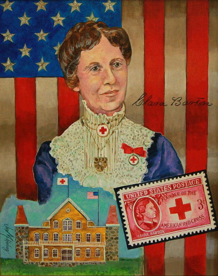 Red Cross Painting - Clara Barton by Jan Mecklenburg