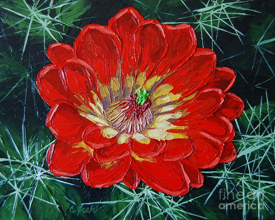 Claret Cup Painting by Cheryl Fecht